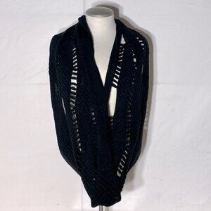 5/$25 Black Shredded Knit Infinity Scarf